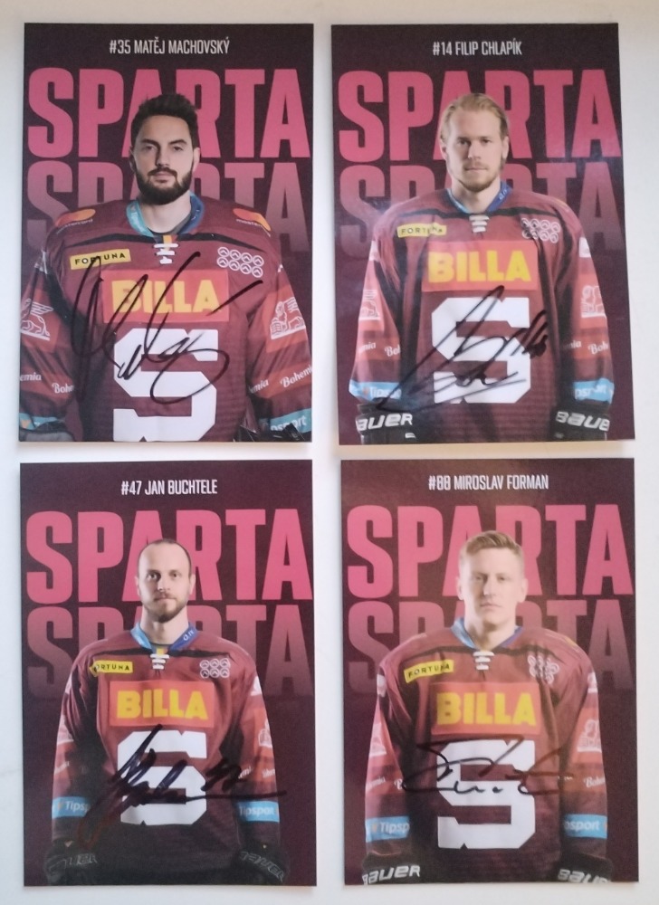 Klubové karty HC Sparta Praha s podpisy fotka